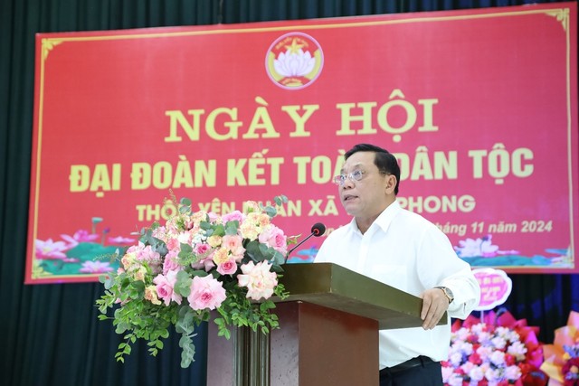 Giám đốc Công an thành phố Hà Nội Nguyễn Hải Trung dự Ngày hội Đại đoàn kết toàn dân tộc tại thôn Yên Nhân, xã Tiền Phong, huyện Mê Linh- Ảnh 2.