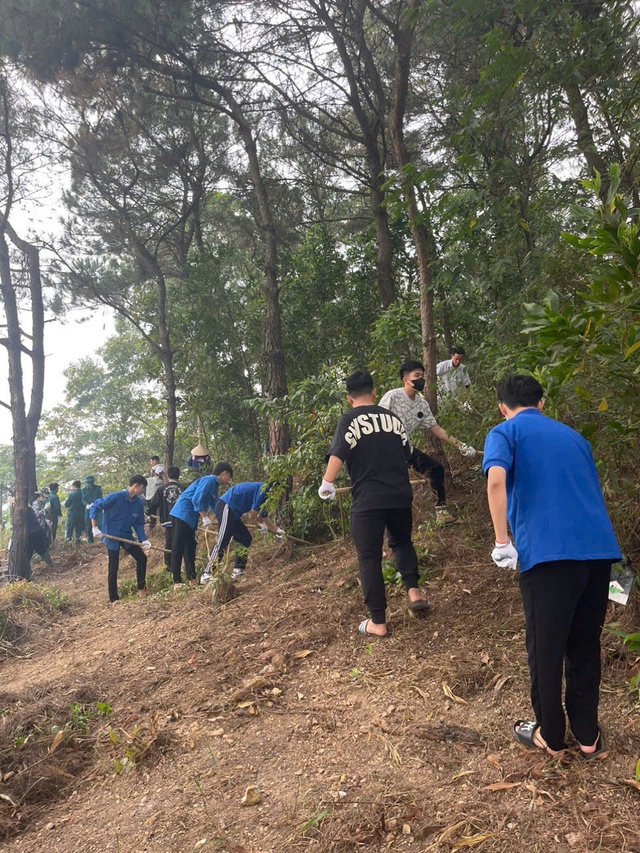 XÃ THANH LÂM TIẾP TỤC RA QUÂN DỌN DẸP VÀ XỬ LÝ THẢM CỎ, LÁ KHÔ TẠI ĐỒI THANH TƯỚC- Ảnh 4.