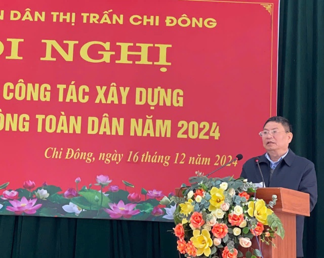 Chủ tịch Ủy ban Mặt trận Tổ quốc huyện Mê Linh Lê Sỹ Cường dự tổng kết công tác xây dựng nền quốc phòng toàn dân năm 2024 tại thị trấn Chi Đông- Ảnh 3. Chủ tịch Ủy ban Mặt trận Tổ quốc huyện Mê Linh Lê Sỹ Cường dự tổng kết công tác xây dựng nền quốc phòng toàn dân năm 2024 tại thị trấn Chi Đông- Ảnh 3.