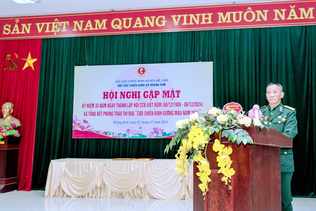 Hội Cựu chiến binh xã Hoàng Kim tổ chức Hội nghị gặp mặt kỷ niệm 35 năm ngày thành lập Hội Cựu chiến binh Việt Nam (06/12/1989 - 06/12/2024) và tổng kết phong trào thi đua "Cựu chiến binh gương mẫu" năm 2024.- Ảnh 2.