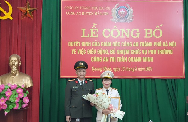 Công bố Quyết định Phó trưởng Công an thị trấn Quang Minh- Ảnh 1.