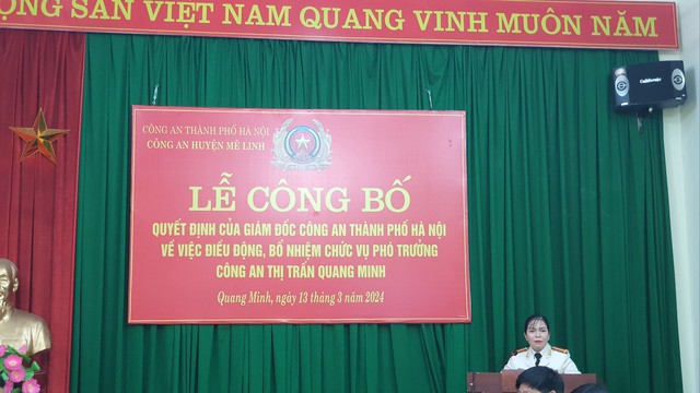 Công bố Quyết định Phó trưởng Công an thị trấn Quang Minh- Ảnh 3.