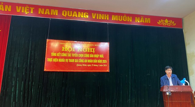 UBND thị trấn Quang Minh tổ chức hội nghị tổng kết công tác tuyển quân năm 2024- Ảnh 2.