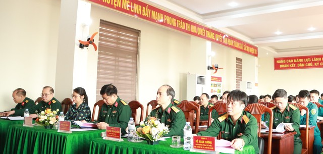 Đảng uỷ quân sự huyện Mê Linh: Sơ kết 03 năm thực hiện Kết luận số 01-KL/TW của Bộ Chính trị và 02 năm thực hiện Nghị quyết 847- Ảnh 1.