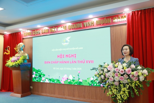 Đồng chí Trần Thị Lan được bầu giữ chức Chủ tịch Hội LHPN huyện Mê Linh khóa XI- Ảnh 2.