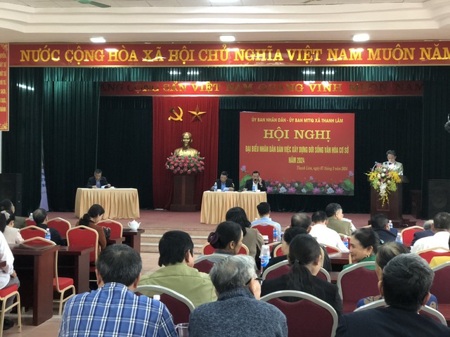 Xã Thanh Lâm tổ chức hội nghị đại biểu nhân dân bàn việc xây dựng đời sống văn hóa ở cở sở năm 2024- Ảnh 1.