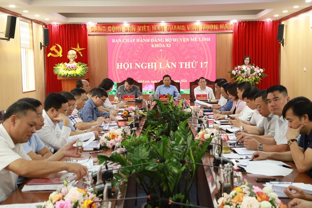 Hội nghị Ban Chấp hành Đảng bộ huyện Mê Linh lần thứ 17- Ảnh 1.