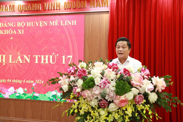 Hội nghị Ban Chấp hành Đảng bộ huyện Mê Linh lần thứ 17- Ảnh 2.