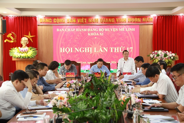 Hội nghị Ban Chấp hành Đảng bộ huyện Mê Linh lần thứ 17- Ảnh 4.