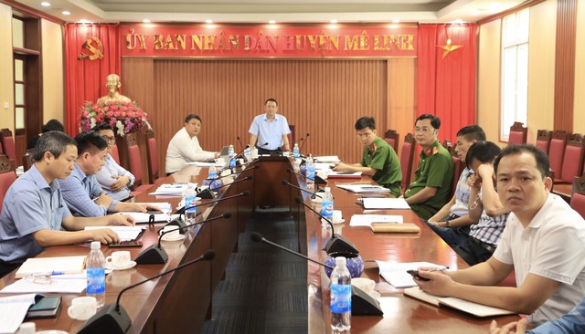 Huyện Mê Linh giao ban công tác Cải cách hành chính - Chuyển đổi số - Đề án 06 trên địa bàn Huyện Quý I/2024- Ảnh 1.