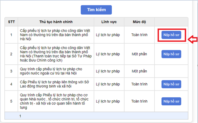 Hướng dẫn khai thông tin và nộp hồ sơ yêu cầu cấp phiếu Lý lịch  tư pháp trực tuyến toàn trình qua Hệ thống thông tin giải quyết thủ tục hành chính thành phố Hà Nội- Ảnh 8.