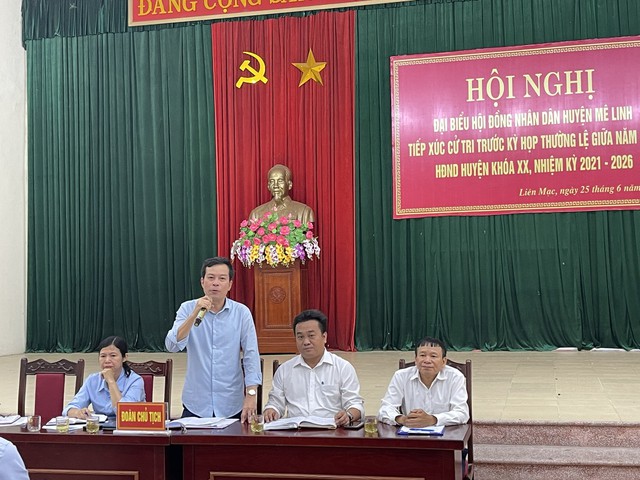 Các Tổ đại biểu HĐND huyện Mê Linh tiếp xúc cử tri trước kỳ họp Thường lệ giữa năm 2024.- Ảnh 3.