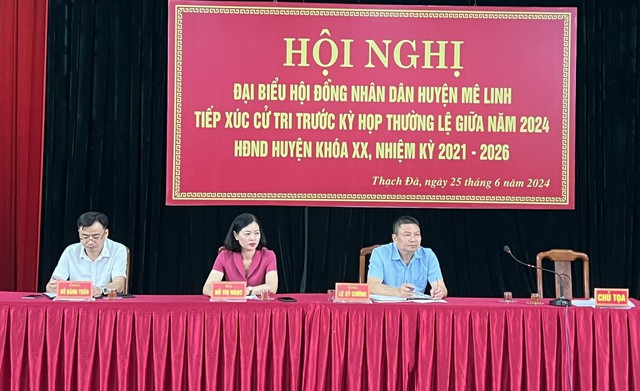 Các Tổ đại biểu HĐND huyện Mê Linh tiếp xúc cử tri trước kỳ họp Thường lệ giữa năm 2024.- Ảnh 4.