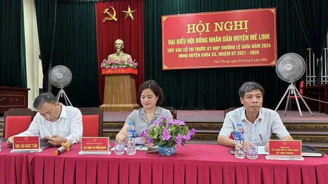 Các Tổ đại biểu HĐND huyện Mê Linh tiếp xúc cử tri trước kỳ họp Thường lệ giữa năm 2024.- Ảnh 5.
