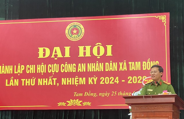 Đại hội thành lập Chi hội Cựu Công an nhân dân xã Tam Đồng- Ảnh 2.