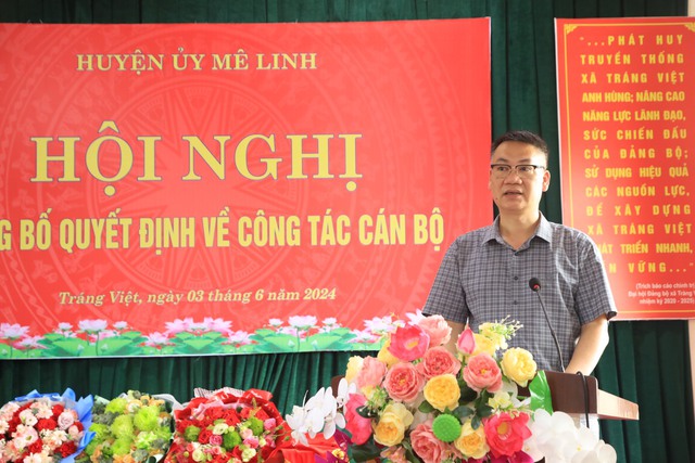 Phó Bí thư Thường trực Huyện ủy Nguyễn Anh Tuấn trao Quyết định điều động cán bộ tại xã Tráng Việt và thị trấn Chi Đông- Ảnh 3.