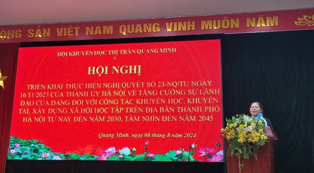 Hội khuyến học thị trấn Quang Minh tổ chức hội nghị tuyên truyền Nghị quyết 23-NQ/TU ngày 16/11/2023 của Ban Thường vụ Thành ủy Hà Nội- Ảnh 3. Hội khuyến học thị trấn Quang Minh tổ chức hội nghị tuyên truyền Nghị quyết 23-NQ/TU ngày 16/11/2023 của Ban Thường vụ Thành ủy Hà Nội- Ảnh 3.