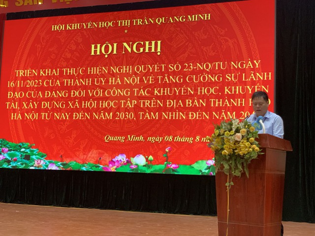 Hội khuyến học thị trấn Quang Minh tổ chức hội nghị tuyên truyền Nghị quyết 23-NQ/TU ngày 16/11/2023 của Ban Thường vụ Thành ủy Hà Nội- Ảnh 2. Hội khuyến học thị trấn Quang Minh tổ chức hội nghị tuyên truyền Nghị quyết 23-NQ/TU ngày 16/11/2023 của Ban Thường vụ Thành ủy Hà Nội- Ảnh 2.
