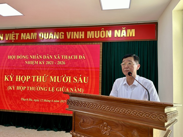 HĐND xã tổ chức Kỳ họp thứ 16 HĐND xã Thạch Đà, nhiệm kỳ 2021-2026- Ảnh 1.
