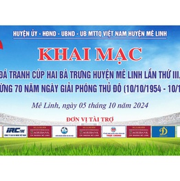 Sẵn sàng cho lễ khai mạc giải Bóng đá tranh cúp Hai Bà Trưng huyện Mê Linh lần thứ III, năm 2024.