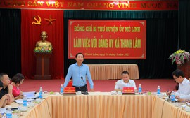 Đồng chí Bí thư Huyện ủy Nguyễn Thanh Liêm làm việc với Đảng ủy xã Thanh Lâm