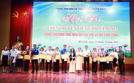 Ấn tượng Hội thi tuyên truyền viên giỏi trong vận động thực hiện Quy tắc ứng xử nơi công cộng trên địa bàn huyện Mê Linh năm 2023