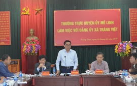 Thường trực Huyện ủy làm việc với Đảng ủy xã Tráng Việt