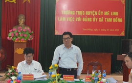Thường trực Huyện ủy làm việc với Đảng ủy xã Tam Đồng