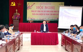 Đồng chí Chủ tịch UBND huyện Hoàng Anh Tuấn làm việc với Đảng ủy xã Tráng Việt