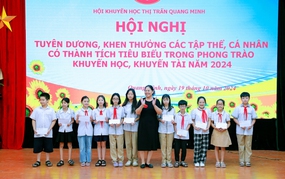 Thị trấn Quang Minh tổ chức hội nghị tuyên dương, khen thưởng các tập thể, cá nhân đạt thành tích tiêu biểu trong phong trào khuyến học khuyến tài năm 2024