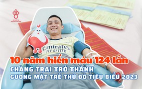 Chàng trai trẻ huyện Mê Linh 124 lần hiến máu cứu người