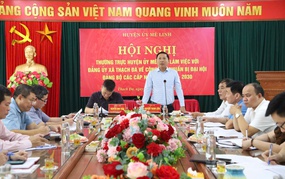 Thường trực Huyện ủy Mê Linh làm việc với Đảng ủy xã Thạch Đà về công tác chuẩn bị Đại hội Đảng bộ các cấp, nhiệm kỳ 2025-2030