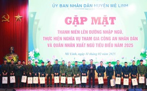 UBND huyện Mê Linh gặp mặt thanh niên chuẩn bị lên đường nhập ngũ năm 2025