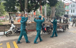 UBND xã Tiền Phong ra quân chỉnh trang, giải tỏa các vi phạm về trật tự an toàn giao thông, trật tự đô thị , trật tự công cộng