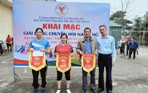 Khai mạc giải bóng chuyền hơi nam nữ trong khuôn khổ Đại hội TDTT xã Thanh Lâm lần thứ VI năm 2025