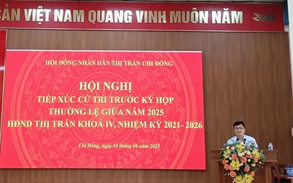 HĐND thị trấn Chi Đông tiếp xúc cử tri trước kỳ họp giữa năm 2025 - HĐND thị trấn nhiệm kỳ 2021-2026