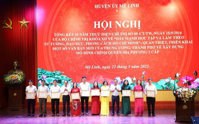 Huyện ủy Mê Linh khen thưởng các tập thể, cá nhân tiêu biểu, xuất sắc trong học và làm theo Bác