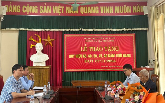 Lễ trao Huy Hiệu Đảng đợt 07/11/2024 tại Đảng bộ xã Mê Linh