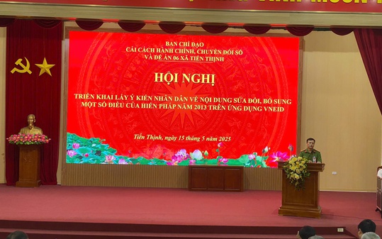 UBND xã Tiến Thịnh triển khai việc lấy ý kiến về dự thảo Nghị quyết sửa đổi, bổ sung một số điều của Hiến pháp năm 2013 trên ứng dụng VNeID
