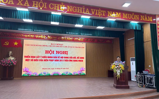 XÃ THANH LÂM TỔ CHỨC TRIỂN KHAI KẾ HOẠCH TỔ CHỨC LẤY Ý KIẾN NHÂN DÂN ĐỐI VỚI DỰ THẢO SỬA ĐỔI, BỔ SUNG HIẾN PHÁP NĂM 2013 QUA ỨNG DỤNG VENID 